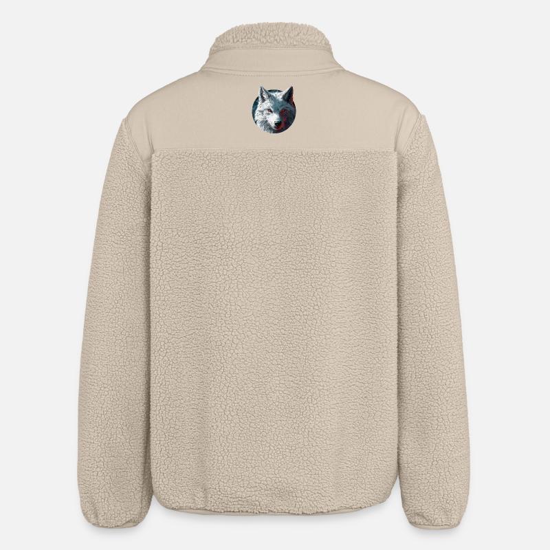 Wolf Design - Relaxed Fit Unisex Sherpa Jacket by Stanley/Stella - beige