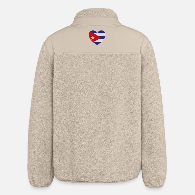 Drapeau du Cœur de Cuba - Veste sherpa unisexe coupe décontractée Stanley/Stella - beige