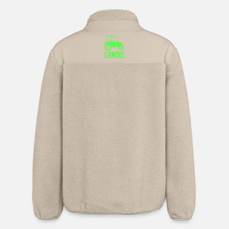 Traktor Silhouette Landei - Relaxed Fit Unisex Sherpajacke von Stanley/Stella - Beige
