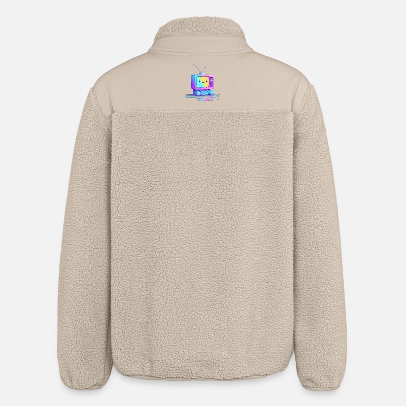 Rainbow TV Cuddly Toy - Relaxed Fit Unisex Sherpa Jacket by Stanley/Stella - beige