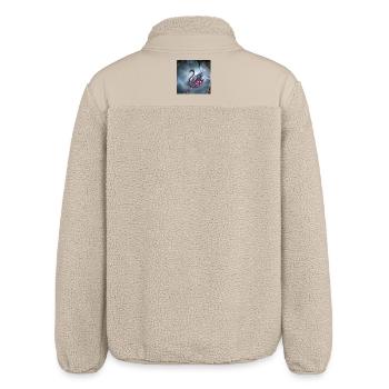 Himmlischer Blumenschwan - Relaxed Fit Unisex Sherpajacke von Stanley/Stella - Beige - Hinten