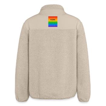 Rainbow Equal LGBT Pride Month - Relaxed Fit Unisex Sherpa Jacket by Stanley/Stella - beige - Back