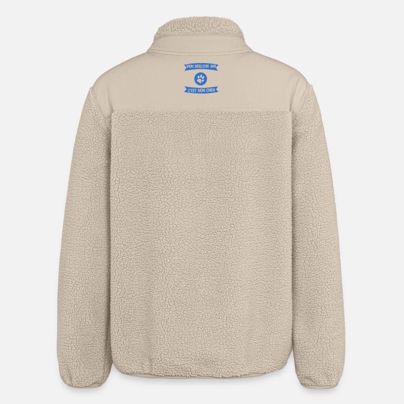 Meilleur Ami C'est Mon Chien - Veste sherpa unisexe coupe décontractée Stanley/Stella - beige