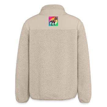 dinosaur - Relaxed Fit Unisex Sherpa Jacket by Stanley/Stella - beige - Back