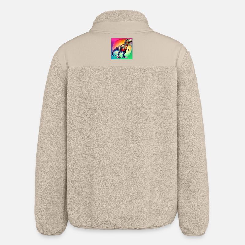 Dinosaurier - Relaxed Fit Unisex Sherpajacke von Stanley/Stella - Beige