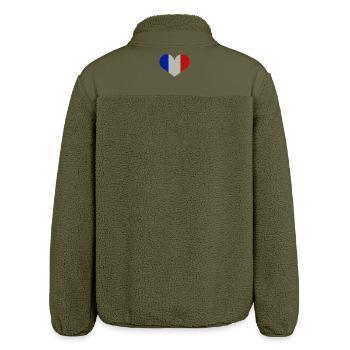 Französische Flagge - Relaxed Fit Unisex Sherpajacke von Stanley/Stella - Khaki - Hinten