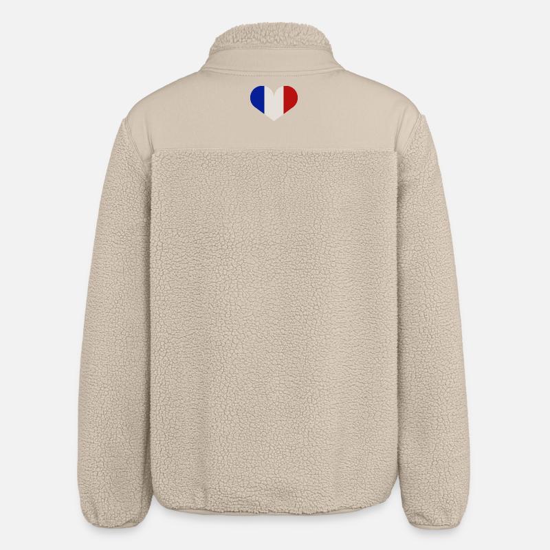 Drapeau français - Veste sherpa unisexe coupe décontractée Stanley/Stella - beige