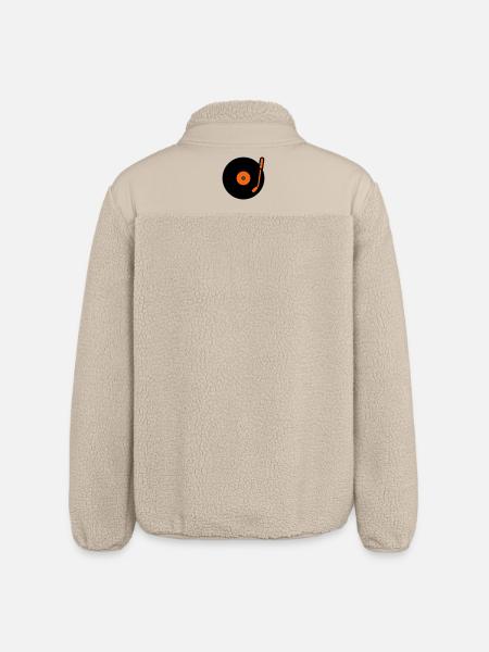 Retro Audio Schallplatte Tonarm - Relaxed Fit Unisex Sherpajacke von Stanley/Stella - Beige