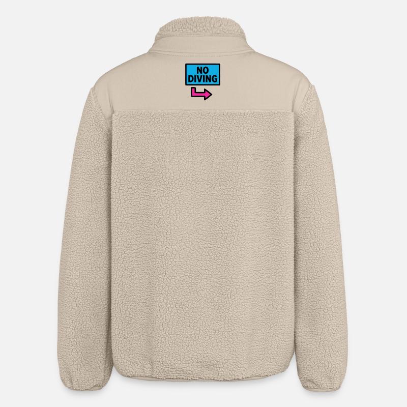 No Diving Schild Pool Retro - Relaxed Fit Unisex Sherpajacke von Stanley/Stella - Beige