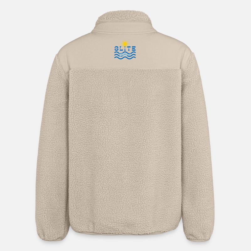 Slite Gotland-Soleil et Vagues - Veste sherpa unisexe coupe décontractée Stanley/Stella - beige