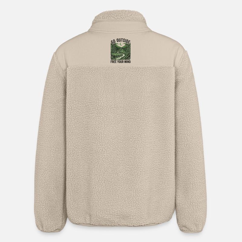 Go Outside Free Your Mind - Relaxed Fit Unisex Sherpajacke von Stanley/Stella - Beige