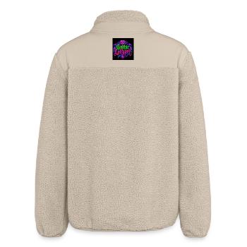 Gothic Halloween Neon Heart - Relaxed Fit Unisex Sherpa Jacket by Stanley/Stella - beige - Back