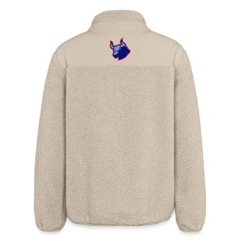 Taurus Blue Neon Outline - Relaxed Fit Unisex Sherpa Jacket by Stanley/Stella - beige - Back