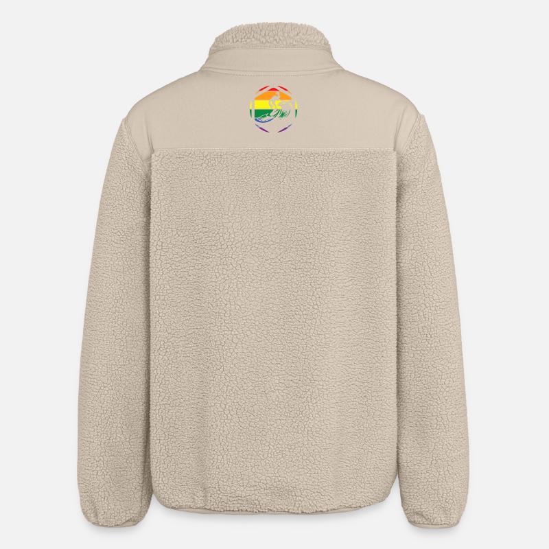 Rainbow Wave Surfer Circle - Relaxed Fit Unisex Sherpajacke von Stanley/Stella - Beige