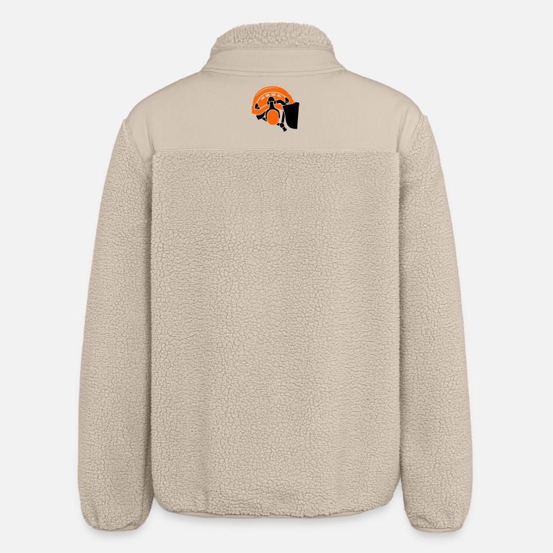 Forsthelm Baumpflege Waldarbeiter Holzfäller - Relaxed Fit Unisex Sherpajacke von Stanley/Stella - Beige
