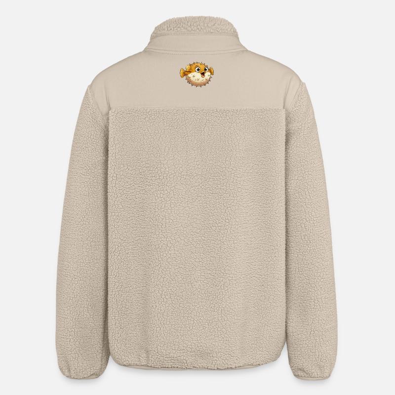 Puffer Fish Comic - Relaxed Fit Unisex Sherpa Jacket by Stanley/Stella - beige