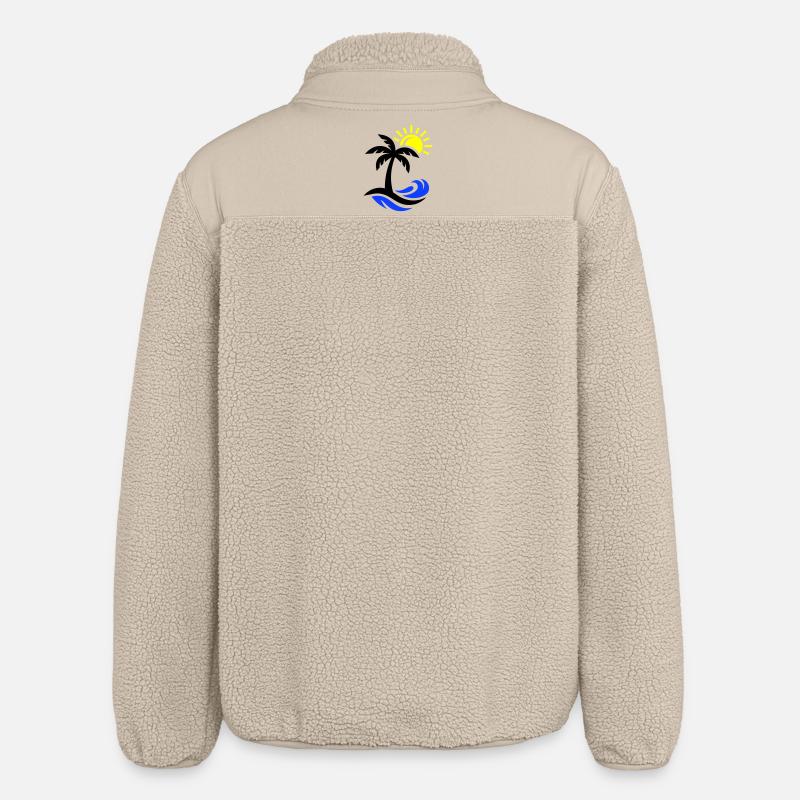 Océan Palm Tree Beach - Veste sherpa unisexe coupe décontractée Stanley/Stella - beige