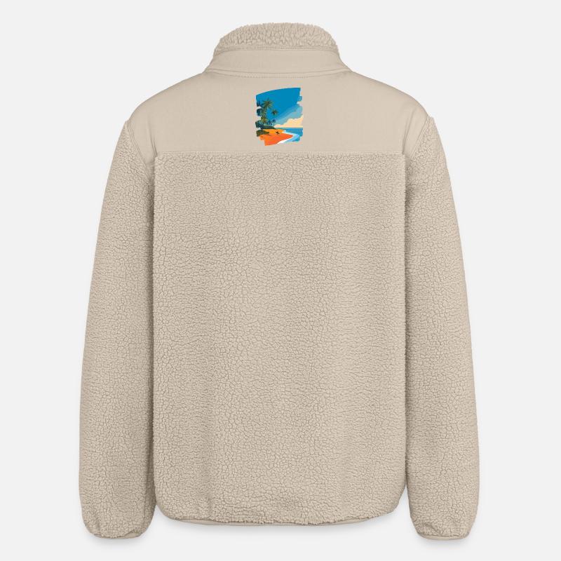 Tropical Beach - Relaxed Fit Unisex Sherpa Jacket by Stanley/Stella - beige