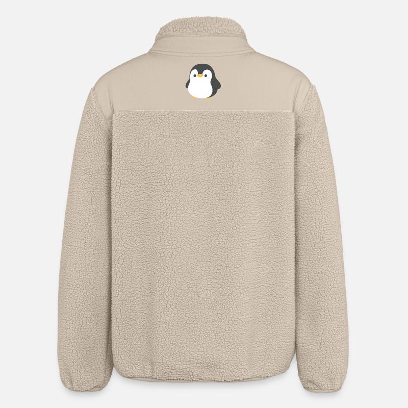 Chibi-Pinguin-Silhouette - Relaxed Fit Unisex Sherpajacke von Stanley/Stella - Beige