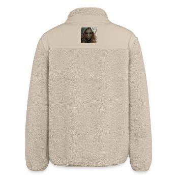 Południca – Slavic Demon of Fields and Grains - Relaxed Fit Unisex Sherpa Jacket by Stanley/Stella - beige - Back