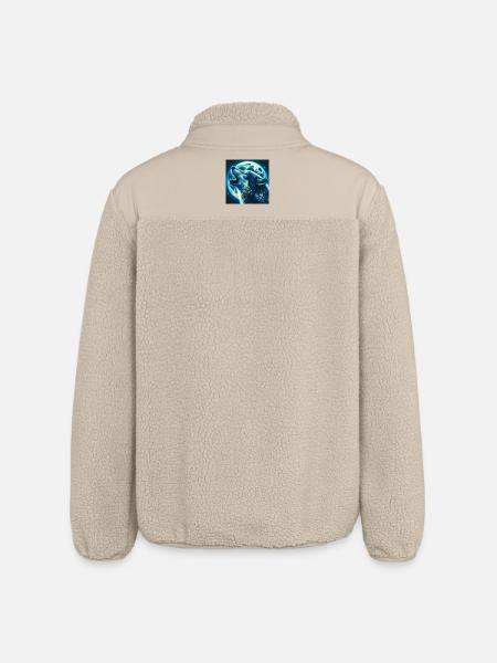 Wolf heult zum Vollmond - Relaxed Fit Unisex Sherpajacke von Stanley/Stella - Beige