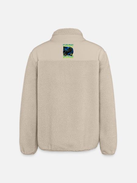 Gamer Gaming Cat Video Game - Relaxed Fit Unisex Sherpa Jacket by Stanley/Stella - beige