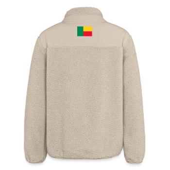Aufkleber-Flagge von Benin Aufkleber Fahne Benin - Relaxed Fit Unisex Sherpajacke von Stanley/Stella - Beige - Hinten