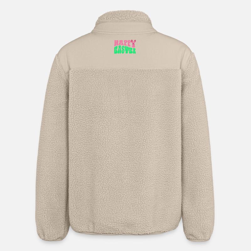 Frohe Ostern - Happy Easter - Relaxed Fit Unisex Sherpa Jacket by Stanley/Stella - beige
