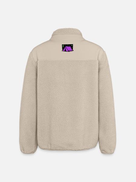 Camping Tent Star Graphic - Relaxed Fit Unisex Sherpa Jacket by Stanley/Stella - beige