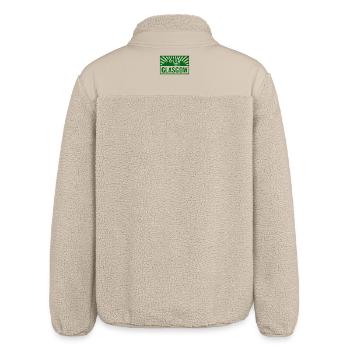 Glasgow Skyline Screen Printing - Relaxed Fit Unisex Sherpa Jacket by Stanley/Stella - beige - Back
