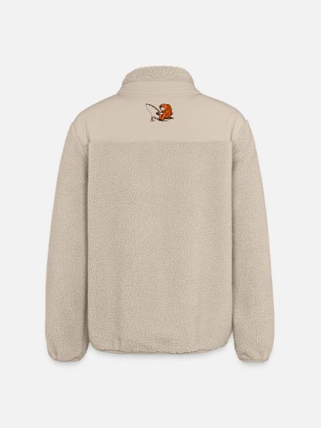 Junge im Fischkostüm angelt - Relaxed Fit Unisex Sherpajacke von Stanley/Stella - Beige