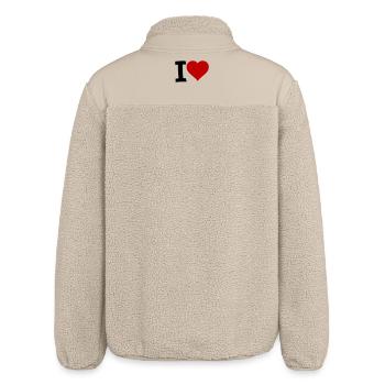 i love - Relaxed Fit Unisex Sherpa Jacket by Stanley/Stella - beige - Back