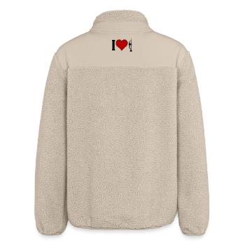 I ♥️ TRUMPET | Ich liebe Trompete - Relaxed Fit Unisex Sherpajacke von Stanley/Stella - Beige - Hinten