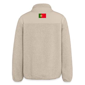 Portugal National Flagge - Relaxed Fit Unisex Sherpajacke von Stanley/Stella - Beige - Hinten