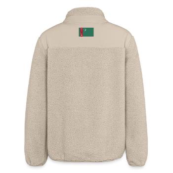 Turkmenistan National Flagge - Relaxed Fit Unisex Sherpajacke von Stanley/Stella - Beige - Hinten