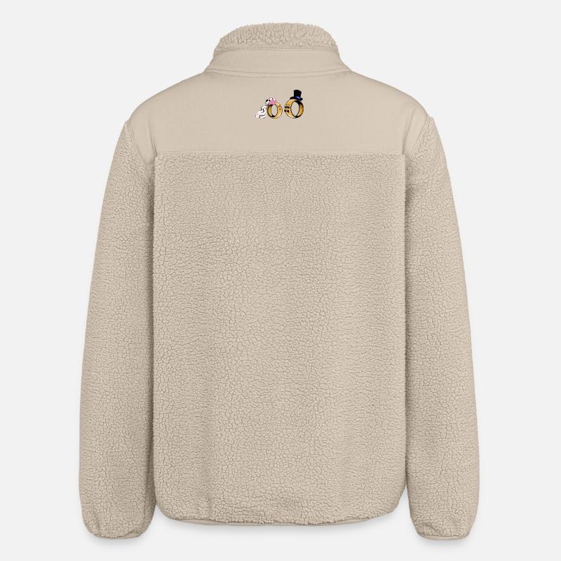 Duo de bagues de mariée Amour - Veste sherpa unisexe coupe décontractée Stanley/Stella - beige