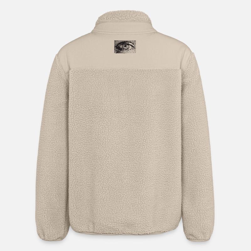 Midnight Pixel Eye Pattern - Relaxed Fit Unisex Sherpa Jacket by Stanley/Stella - beige