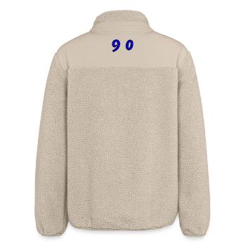90. 90 JAHRE. 90-JÄHRIGES JUBILÄUM. 90-JÄHRIGES JUBILÄUM. - Relaxed Fit Unisex Sherpajacke von Stanley/Stella - Beige - Hinten