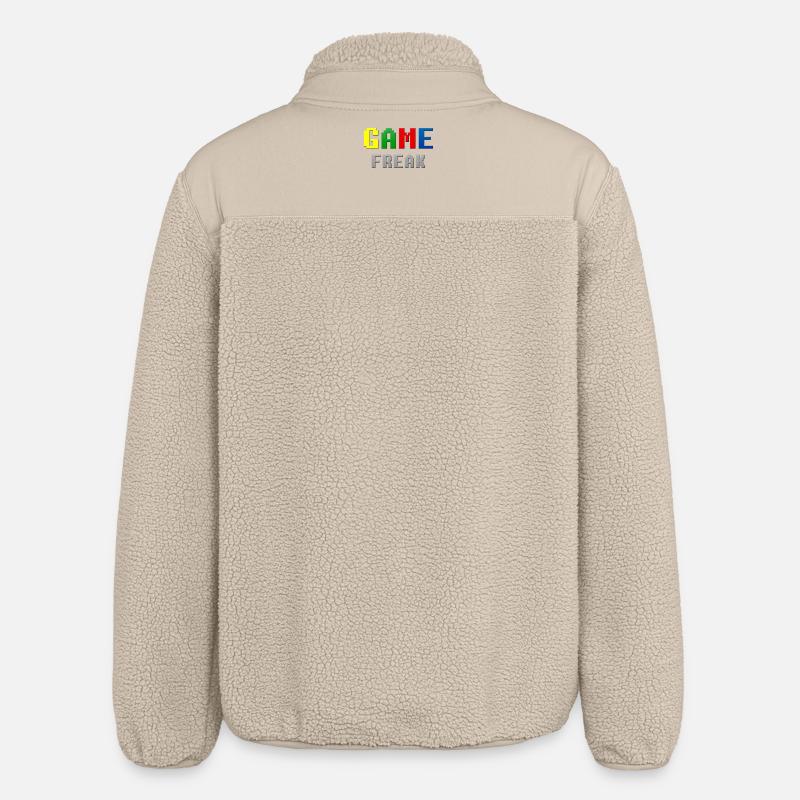 Thème rétro Pixel Game Freak - Veste sherpa unisexe coupe décontractée Stanley/Stella - beige