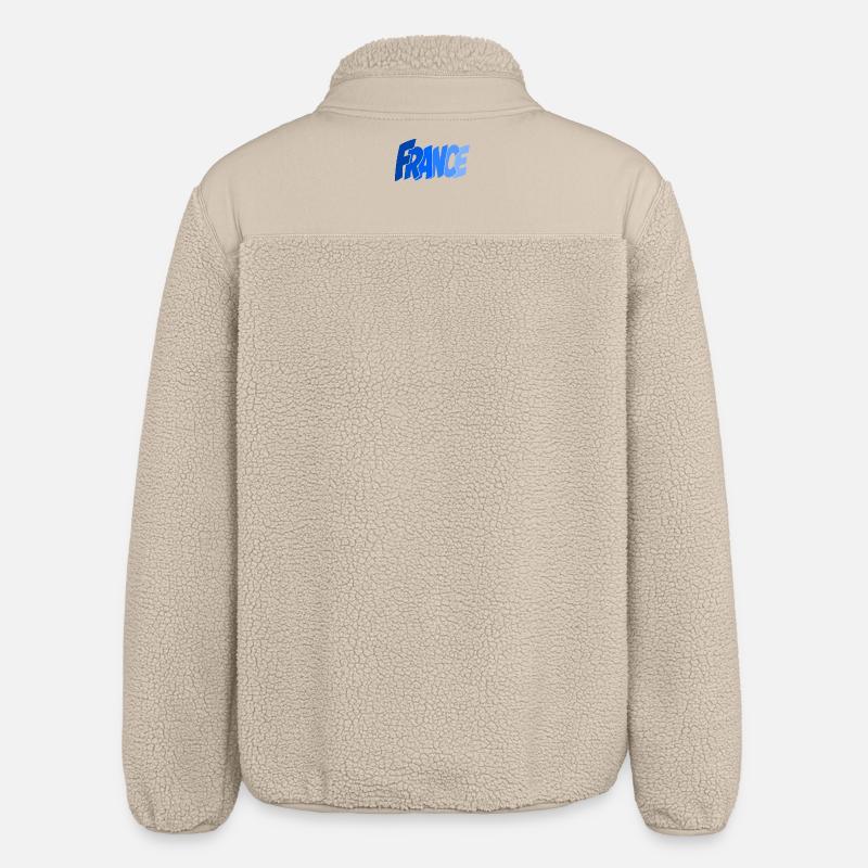 Lettrage rétro français - Veste sherpa unisexe coupe décontractée Stanley/Stella - beige