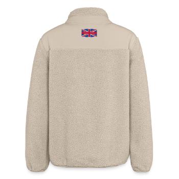 Grunge Union Jack Flag Art - Relaxed Fit Unisex Sherpa Jacket by Stanley/Stella - beige - Back