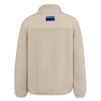 Nachtblick am Bergsee Blau - Relaxed Fit Unisex Sherpajacke von Stanley/Stella - Beige - Hinten