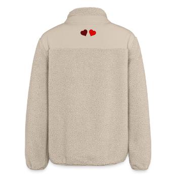 Geometric Heart Duo Red Black - Relaxed Fit Unisex Sherpa Jacket by Stanley/Stella - beige - Back