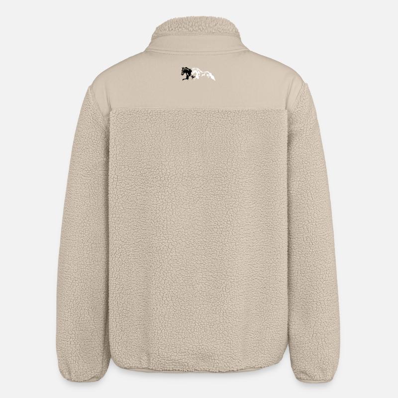 Horses stallion - mare - foal - Relaxed Fit Unisex Sherpa Jacket by Stanley/Stella - beige