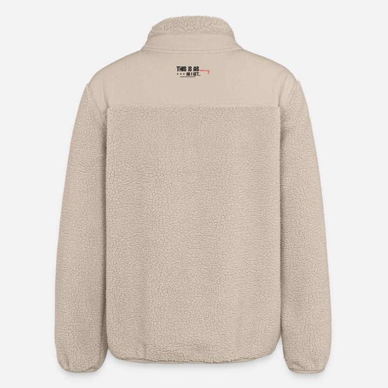 Merry Red Script Logo on Black - Relaxed Fit Unisex Sherpa Jacket by Stanley/Stella - beige