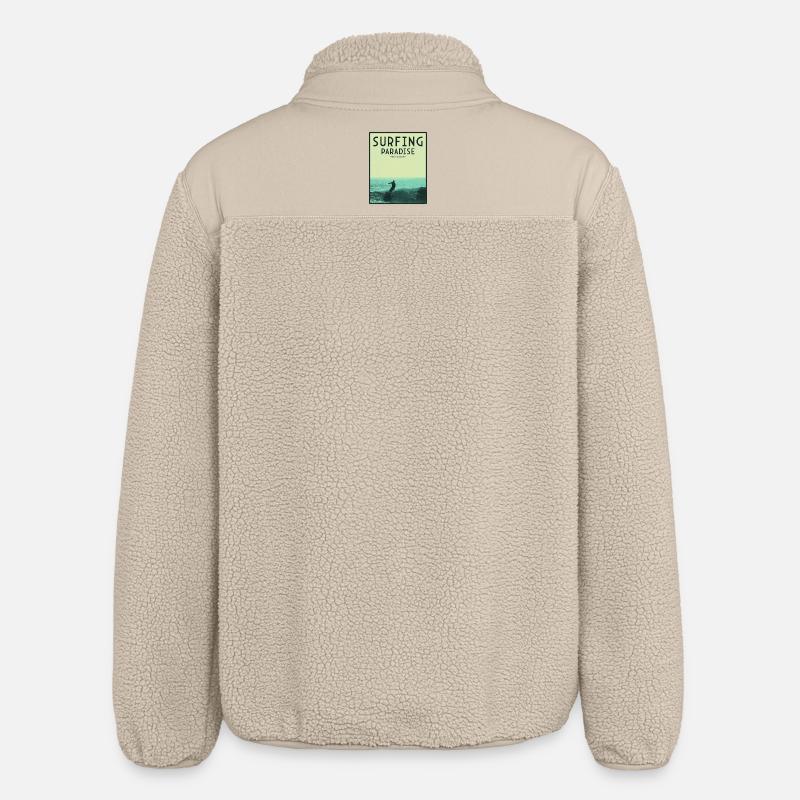 Paradis du surf à Honolulu - Veste sherpa unisexe coupe décontractée Stanley/Stella - beige
