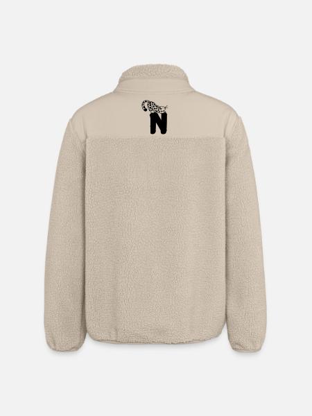Lettre N Cat - Veste sherpa unisexe coupe décontractée Stanley/Stella - beige