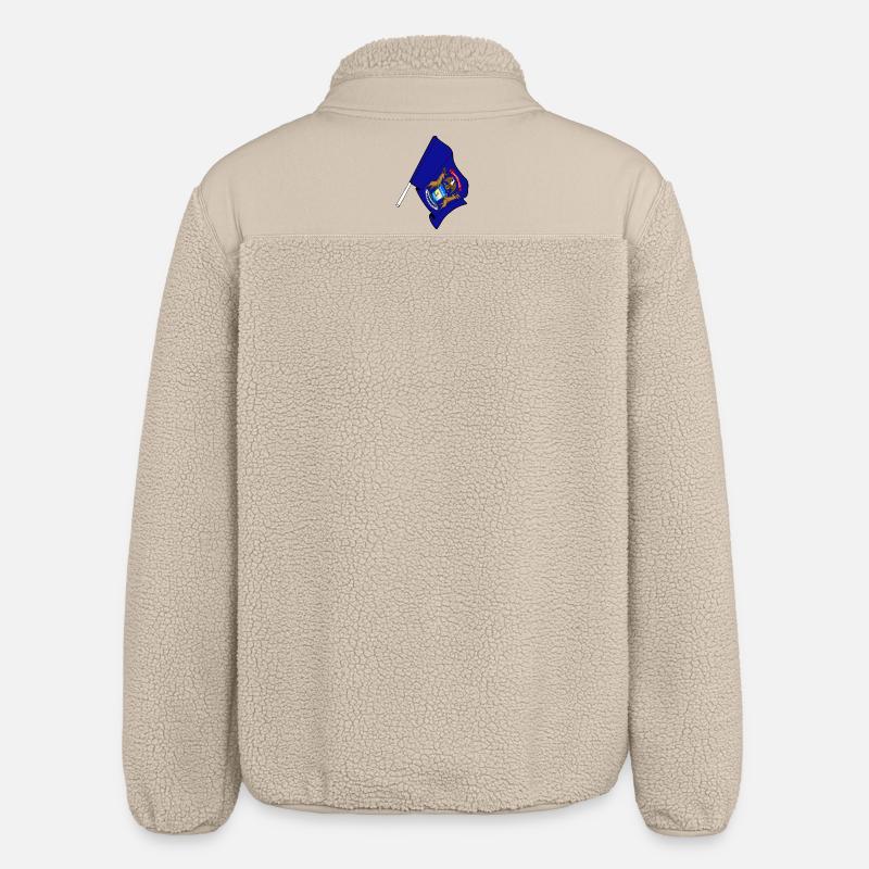 Drapeau du Michigan - Veste sherpa unisexe coupe décontractée Stanley/Stella - beige