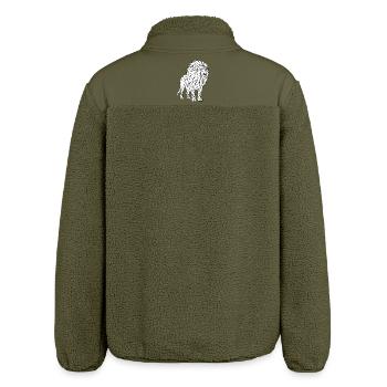 Style géométrique de polygone Lion - Veste sherpa unisexe coupe décontractée Stanley/Stella - kaki - Dos