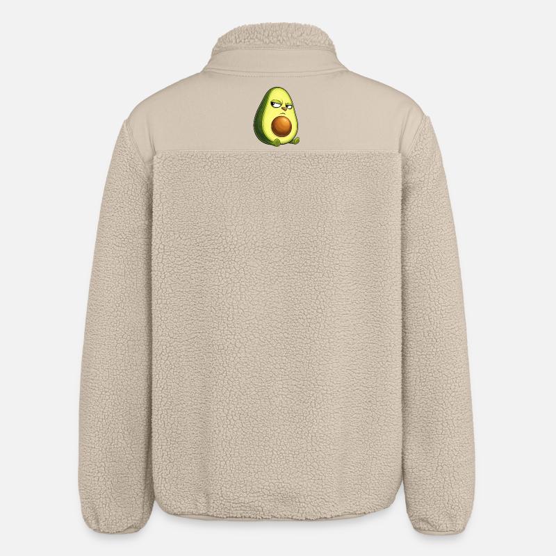 Coole Avocado mit Sonnenbrille skeptischer Blick - Relaxed Fit Unisex Sherpajacke von Stanley/Stella - Beige